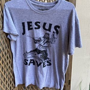 Jesus Saves Hockey T-Shirt Men’s Sm